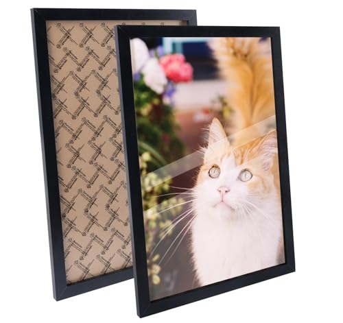 Generisch Bilderrahmen Holz Set, Holzrahmen 50x60 cm, Posterrahmen Fotorahmen mit Glasscheibe Kunstpapier, für Fotos & Bilder & Poster, Schwarz von Generisch