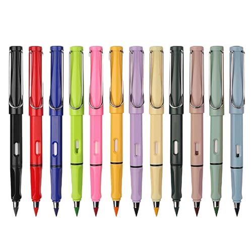 Generisch Bleistift,12 Stück Bleistift Swivy Stifte mit Radiergummi, Infinity Pencil Klares und flüssiges Schreiben(Blau, Silber, Gold,Weiß) von Generisch