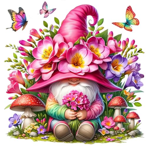 Generisch Blumen Wichtel Diamond Painting für Erwachsene,Diamant Malerei Kits,Malen nach Zahlen,Frühling Diamant Painting Bilder Round Full Kits Complete Diamant Kunst Kits 30x30cm-#1 von Generisch