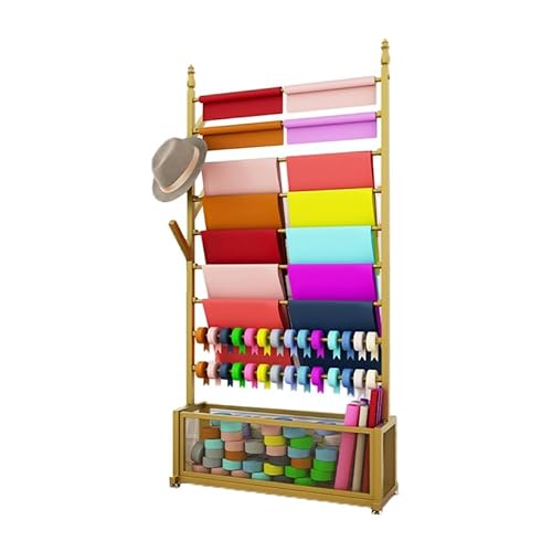 Generisch Bodenstehendes Aufbewahrungsregal für Schals, Handtücher und Geschenkpapier, ideal für Einzelhandel, Handwerksräume und Blumenläden von Generisch