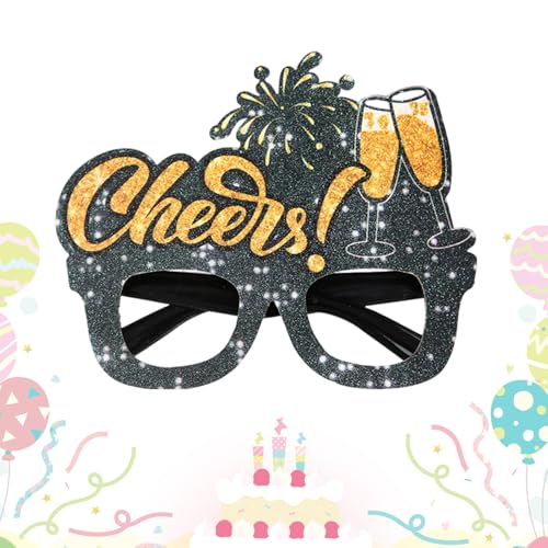 Generisch Brille Neujahr - Neuheit Party Brille | Lustige Brille Dekoration Neujahr Brille | Silvesterbrille | Kreative Kostümgläser Neujahr Partys Lieferungen für Männer Männer von Generisch