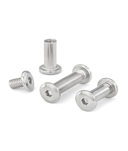 Generisch Buchschrauben, Nagelnieten, Innensechskantschrauben und Zylindermuttern mit Sechskantkopf, M3, M4, M5, Edelstahl 304 A2, Länge 4~100 mm(M4x6-5mm-20pcs) von Generisch