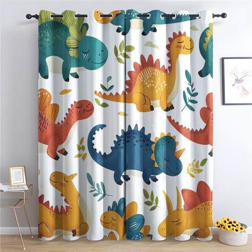 Generisch Bunte Dino Tiere Vorhang, Dino Gardinen,2er Set Verdunkelungsvorhang, Cartoon Dino Vorhänge, Wohnzimmer Kinderzimmer Schlafzimmer Thermovorhang Schallschutz Blickdichte vorhänge, 137x117 cm Generisch Bunte Dino Tiere Vorhang, Dino Gardinen,2er Set Verdunkelungsvorhang, Cartoon Dino Vorhänge, Wohnzimmer Kinderzimmer Schlafzimmer Thermovorhang Schallschutz Blickdichte vorhänge, 137x117 cm von Generisch