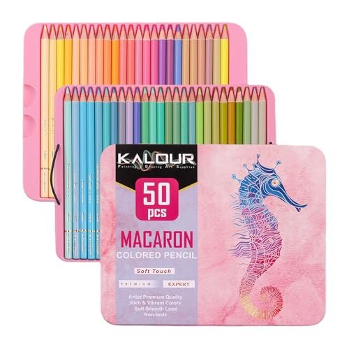 Generisch Buntstifte für Kinder |50 Stück Macaron-Buntstifte Kunst Graffiti-Bleistifte Malen Buntstift-Set | Malbuch in Künstlerqualität, Buntstift, Klassenzimmerbedarf für Erwachsene und Kinder von Generisch