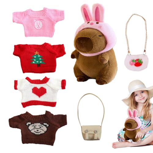 Generisch Capybara Plüsch Kleidung - Capybara Plüsch, süße Capybara -Spielzeugspielzeug Dress -up -Cartoon -Puppe Pullover -Taschenhut für Wohnkultur Generisch Capybara Plüsch Kleidung - Capybara Plüsch, süße Capybara -Spielzeugspielzeug Dress -up -Cartoon -Puppe Pullover -Taschenhut für Wohnkultur von Generisch