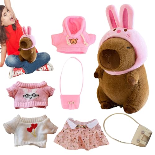 Generisch Capybara Plüschtier 23cm, Capybara Kuscheltier, Niedlichen Capybara Plushies, Capybara Plushie Puppen Mit Kleidung Tasche Hut, Niedlichen Capybara Plushie, Simulation Tier Capybara Puppen Generisch Capybara Plüschtier 23cm, Capybara Kuscheltier, Niedlichen Capybara Plushies, Capybara Plushie Puppen Mit Kleidung Tasche Hut, Niedlichen Capybara Plushie, Simulation Tier Capybara Puppen von Generisch