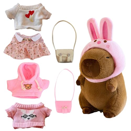 Generisch Capybara Plüschtier mit Kleidung und Accessoires, Dress Up Capybara Puppe, Süßes Capybara Stofftierspielzeug, Capybara-Spielzeugset für Mädchen und Jungens Generisch Capybara Plüschtier mit Kleidung und Accessoires, Dress Up Capybara Puppe, Süßes Capybara Stofftierspielzeug, Capybara-Spielzeugset für Mädchen und Jungens von Generisch