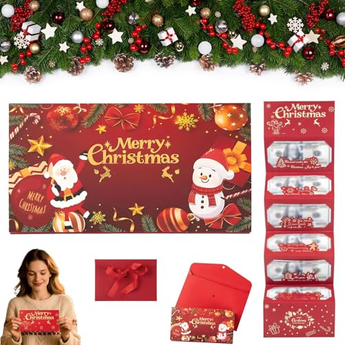 Generisch Christmas Cash Gift Envelope - Christmas Money Holders, Cash Gift Cards Holders Xmas With 6 Slots Party Gifts for Men Women Girls Boys, Surprise Money Envelopes for Xmas (B,1pcs) von Generisch