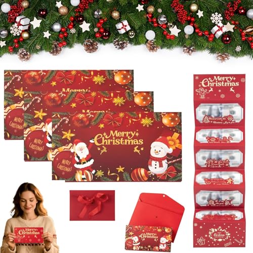 Generisch Christmas Cash Gift Envelope - Christmas Money Holders, Cash Gift Cards Holders Xmas With 6 Slots Party Gifts for Men Women Girls Boys, Surprise Money Envelopes for Xmas (B,3pcs) von Generisch