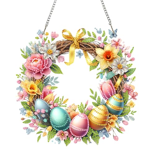 Generisch DIY Diamond Painting Ostern Girlande Kranz Set, Diamant Painting Anhänger Ostern Kits mit Kette, Diamant Malerei Türkranz Tür Fenster Deko Generisch DIY Diamond Painting Ostern Girlande Kranz Set, Diamant Painting Anhänger Ostern Kits mit Kette, Diamant Malerei Türkranz Tür Fenster Deko von Generisch