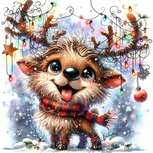 Generisch DIY Elch Diamond Painting Set für Erwachsen, Weihnachtstier 5D Diamond Painting Bilder Set, Tiere Malen nach Zahlen Diamant Kunst Handwerk für Home Wand Décor 30x30cm Generisch DIY Elch Diamond Painting Set für Erwachsen, Weihnachtstier 5D Diamond Painting Bilder Set, Tiere Malen nach Zahlen Diamant Kunst Handwerk für Home Wand Décor 30x30cm von Generisch