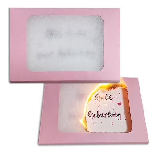 Generisch DIY Flammen-Geburtstagskarte mit Premium-Umschlag - handgeschriebene Urlaubsgrüße - Sicherer Brenneffekt - Handgemachtes Karten-Set für besondere Anlässe (Rosa) von Generisch