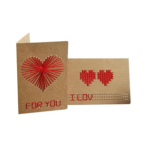 Generisch DIY Grußkarten zum Nähen mit Wolle, 22 x 17,5 cm, Kraftpapier, 2er-Set Generisch DIY Grußkarten zum Nähen mit Wolle, 22 x 17,5 cm, Kraftpapier, 2er-Set von Generisch