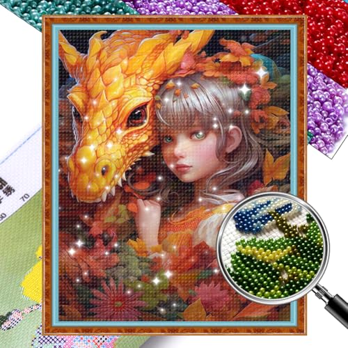 Generisch DIY Perlenstickerei Set,Drache und Mädchen,Vollständige Stickerei mit Perlen,bedruckt,9 CT,Nadelspitzen Set,Perlenstich-Nadelarbeitsset,Perlen Kreuzstich Set für Erwachsene 40x50cm Generisch DIY Perlenstickerei Set,Drache und Mädchen,Vollständige Stickerei mit Perlen,bedruckt,9 CT,Nadelspitzen Set,Perlenstich-Nadelarbeitsset,Perlen Kreuzstich Set für Erwachsene 40x50cm von Generisch