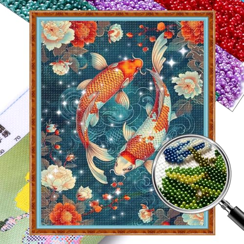 Generisch DIY Perlenstickerei Set,Koi,Vollständige Stickerei mit Perlen,bedruckt,9 CT,Nadelspitzen Set,Perlenstich-Nadelarbeitsset,Perlen Kreuzstich Set für Erwachsene 40x50cm Generisch DIY Perlenstickerei Set,Koi,Vollständige Stickerei mit Perlen,bedruckt,9 CT,Nadelspitzen Set,Perlenstich-Nadelarbeitsset,Perlen Kreuzstich Set für Erwachsene 40x50cm von Generisch