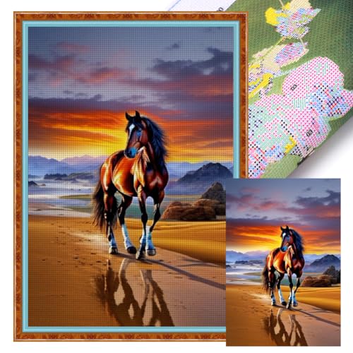 Generisch DIY Vorgedruckt Stickbilder Stickset 11CT,Pferd Kreuzstich Stickpackung Handwerk Home Decor Starter-Set für Wandkunst-#8 40x60cm Generisch DIY Vorgedruckt Stickbilder Stickset 11CT,Pferd Kreuzstich Stickpackung Handwerk Home Decor Starter-Set für Wandkunst-#8 40x60cm von Generisch