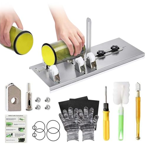 Generisch DIY-glasflaschen-schneideset, Edelstahl-glasschneider, Verstellbare Diamantklinge, Kreative Glasflaschen-Transformation, Umweltfreundliche Handwerkswerkzeuge (ThreeRounds) von Generisch
