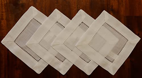 Generisch Deckchen 20x20 4er Packung mit handgemachter Hohlsaum (20x20) von Generisch