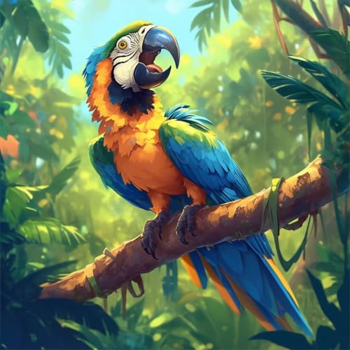 Generisch Diamond Painting Erwachsene Eckige Steine Set, Diamant Painting Bilder Parrot, 5d Diamond-Painting, DIY Vollbohrer Diamanten Malerei Mosaik Bastelset für Wanddekorationen 100x100cm 677 von Generisch