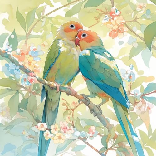 Generisch Diamond Painting Erwachsene Eckige Steine Set, Diamant Painting Bilder Parrot, 5d Diamond-Painting, DIY Vollbohrer Diamanten Malerei Mosaik Bastelset für Wanddekorationen 60x60cm 675 von Generisch
