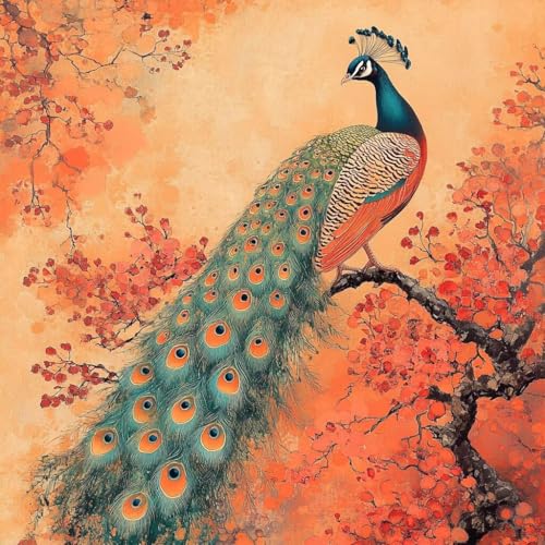 Generisch Diamond Painting Erwachsene Eckige Steine Set, Diamant Painting Bilder Peacock, 5d Diamond-Painting, DIY Vollbohrer Diamanten Malerei Mosaik Bastelset für Wanddekorationen 80x80cm 683 von Generisch