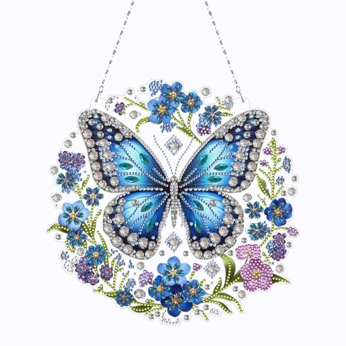 Generisch Diamond Painting Fensterbilder Blauer Schmetterling, Tier DIY 5D Doppelseitiges Kristall Diamant Malerei Windspiel, Anhänger Bastelset Diamanten Painting Erwachsene für dekorationen Generisch Diamond Painting Fensterbilder Blauer Schmetterling, Tier DIY 5D Doppelseitiges Kristall Diamant Malerei Windspiel, Anhänger Bastelset Diamanten Painting Erwachsene für dekorationen von Generisch