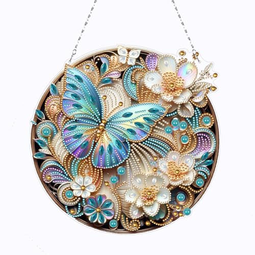 Generisch Diamond Painting Fensterbilder Schmetterling blume, Tier DIY 5D Doppelseitiges Kristall Diamant Malerei Windspiel, Anhänger Bastelset Diamanten Painting Erwachsene für dekorationen Generisch Diamond Painting Fensterbilder Schmetterling blume, Tier DIY 5D Doppelseitiges Kristall Diamant Malerei Windspiel, Anhänger Bastelset Diamanten Painting Erwachsene für dekorationen von Generisch