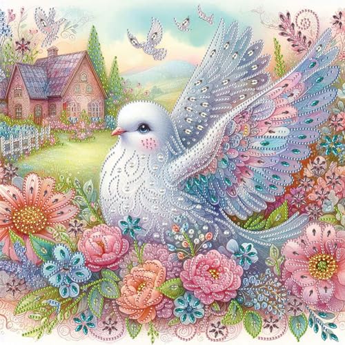 Generisch Diamond Painting Taube Tiere 5D Diamant Malerei für Erwachsene Kristall Strass Handwerk Stickerei Malen nach Zahlen für DIY Wanddekoration 40 x 40 cm Generisch Diamond Painting Taube Tiere 5D Diamant Malerei für Erwachsene Kristall Strass Handwerk Stickerei Malen nach Zahlen für DIY Wanddekoration 40 x 40 cm von Generisch