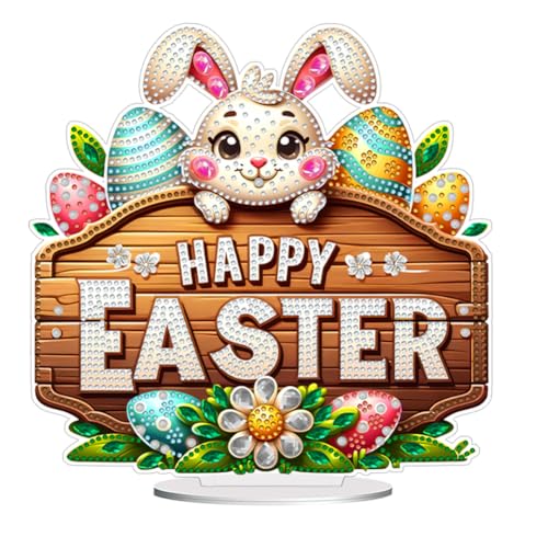 Generisch Diamond Painting Tischdeko Osterdekoration,5D Osterei Hase Diamant Painting Ostern Tischdeko,Ostern Tisch Deko,Easter Decorations,Frühling Osterfeier-Ostern-1 von Generisch