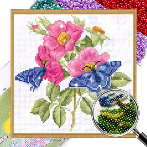 Generisch Diy Perlenstickerei Set für Erwachsene Anfänger, Schmetterling Blume, Einfaches Perlenstickerei Kit, Nadelspitzen-Set, Perlen Kreuzstich, 3D Perlenmalerei, Handarbeit 27x27cm Generisch Diy Perlenstickerei Set für Erwachsene Anfänger, Schmetterling Blume, Einfaches Perlenstickerei Kit, Nadelspitzen-Set, Perlen Kreuzstich, 3D Perlenmalerei, Handarbeit 27x27cm von Generisch