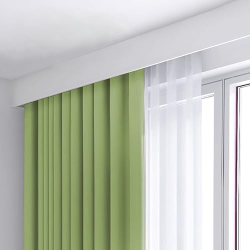 Generisch Doppelschienen-Vorhang-Querbehangkasten - Decken-/Wandmontagesystem für Verdunkelungsvorhänge, Raumteiler - 4 m (13,1 Fuß) Innenpaneelabdeckung - Elegante Wohndekor-Lösung von Generisch