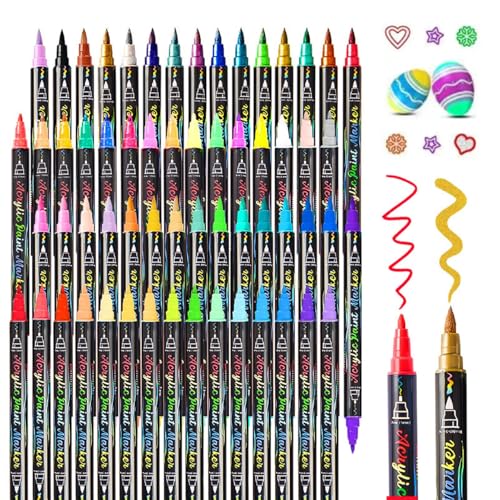 Generisch Doppelseitige Stifte | Schreibmarker Für Notizen | 60 Farben Feine & Pinselspitze Malstift-Set Für Holz Stoff Kunstprojekte Generisch Doppelseitige Stifte | Schreibmarker Für Notizen | 60 Farben Feine & Pinselspitze Malstift-Set Für Holz Stoff Kunstprojekte von Generisch