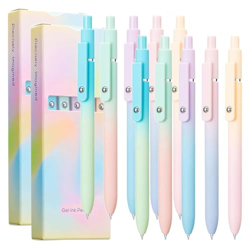 Generisch Emboadlie 5 Pcs Gel Ink Pens, 0.7mm Medium Tip Black Ink Roller Ball Pens,No Bleed Quick Drying Pen for Smooth Writing, Cute Office School Supplies (2 Sets) von Generisch