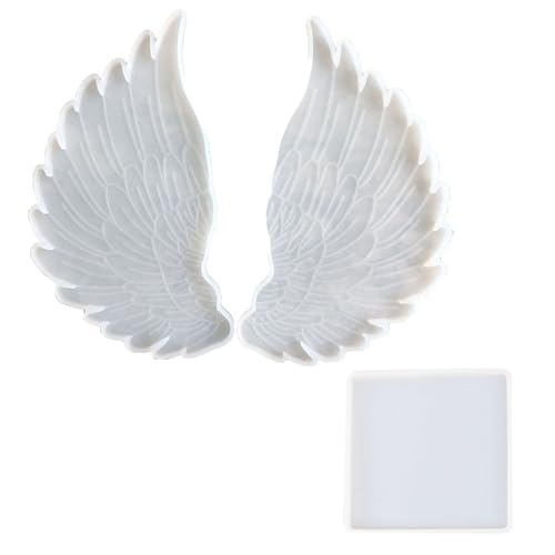Generisch Engel Flügel Fondant Schimmel - Silikon Angel Flügel Fondant Schimmel, Stamm Harz Clay Harz Coaster, Engel Flügel Klappkuchen Dekoration Fotorahmen von Generisch