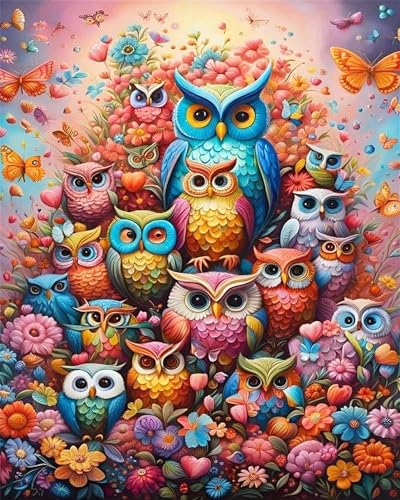 Generisch Eule Malen Nach Zahlen Erwachsene,Paint by Numbers for Adult Diy Cheerful Painting Handgemalt Kreativ Bastelset für Geschenk Heimdekoration. (Eule) von Generisch