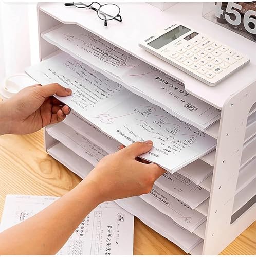 Generisch Extra Großer A3-papierhalter Für Schule Und Büro, Weißer Schreibtisch-aktenhalter, Schreibtisch-briefablage, Zeitschriftensammler von Generisch