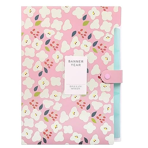 Generisch Fächermappen mit 8 Fächern, study essentials präsentationskarten bunt schul sachen postit Akkordeon-Dokumentenordner mit Blumenmuster und Druckknopfverschluss Briefgröße von Generisch