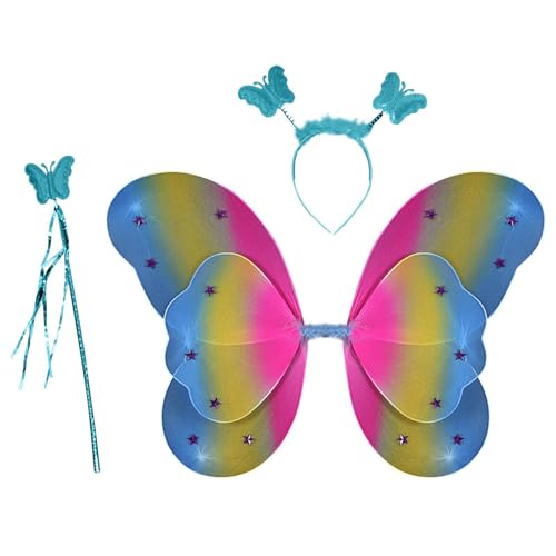 Generisch Feenflügel Und, Butterfly Clip Haarreif Set, Bunte Engelsflügel Für Kinder, Tiara Und Wand, Prinzessinnen Diadem, Mädchenkostüm, Bezaubernde Farbpalette, 49x37cm, blau Generisch Feenflügel Und, Butterfly Clip Haarreif Set, Bunte Engelsflügel Für Kinder, Tiara Und Wand, Prinzessinnen Diadem, Mädchenkostüm, Bezaubernde Farbpalette, 49x37cm, blau von Generisch