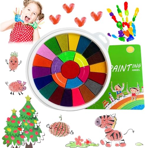 Generisch Fingerfarben für Kinder, Buch-Finger-Zeichenspielzeug, waschbares 25-Farben-Set zum Fingermalen, lustiges -Malset mit Buch für Jungen, Mädchen, Kinder Generisch Fingerfarben für Kinder, Buch-Finger-Zeichenspielzeug, waschbares 25-Farben-Set zum Fingermalen, lustiges -Malset mit Buch für Jungen, Mädchen, Kinder von Generisch