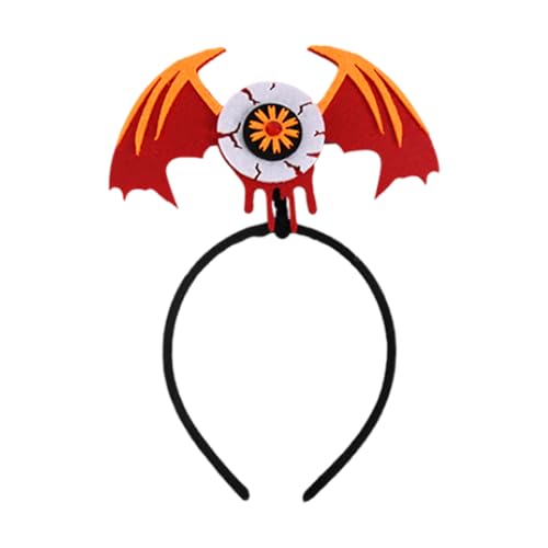 Generisch Fledermaus Haarreif Damen Stirnband für Mädchen und Jungen, Kunststoff, Halloween-Kopfschmuck, Mottoparty, Kostümzubehör Perlenset Schmuck Basteln (Orange, 17x23x2cm) von Generisch