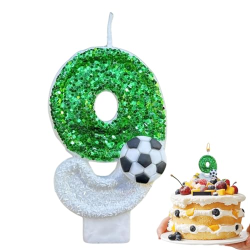 Generisch Football Candles for Cake, Green Football Cake Candles, Soccer Ball Birthday Candles, Football Cake Decorations, Birthday Number Candle, Cupcake Candles for Football Party Decorations von Generisch