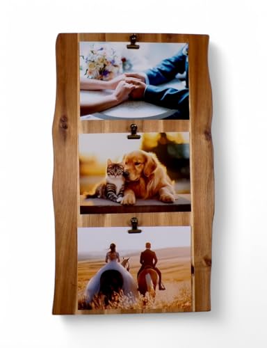 Generisch Fotoboard aus Akazie Massiv - Rustikaler Bilderrahmen Holz (Akazie, 45x27x2cm) von Generisch