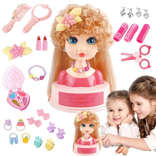 Generisch Frisierkopf Puppenkopf Spielzeug - Rollenspiel Schönheitsset Lernspielzeug | Flecht-Zange Lockenstab Haarklammern Beauty Salon Für Mädchen Ab 3 Jahren Generisch Frisierkopf Puppenkopf Spielzeug - Rollenspiel Schönheitsset Lernspielzeug | Flecht-Zange Lockenstab Haarklammern Beauty Salon Für Mädchen Ab 3 Jahren von Generisch