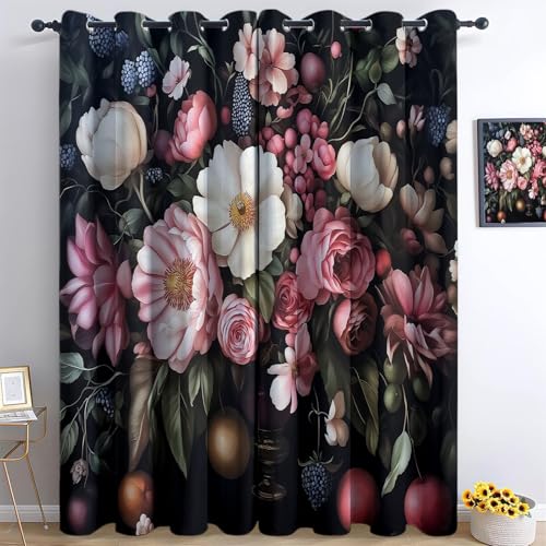 Generisch Gardinen Schlafzimmer Wohnzimmer Verdunkelungsvorhang Druck 3D Ölgemälde Blumen Und Früchte Blickdicht Vorhänge Kinderzimmer Thermovorhang Mit Ösen H260 x B140 cm 2Er Set Generisch Gardinen Schlafzimmer Wohnzimmer Verdunkelungsvorhang Druck 3D Ölgemälde Blumen Und Früchte Blickdicht Vorhänge Kinderzimmer Thermovorhang Mit Ösen H260 x B140 cm 2Er Set von Generisch