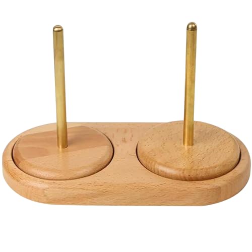 Generisch Garnhalter,Holz-Doppelgarnspinner,drehbarer Wollwickler,24,1 x 16,5 cm,Garnwickler,Garnknäuelwickler,Spulenwickler,Garnballer zum Häkeln,abnehmbares Strickzubehör,Doppelschaft von Generisch