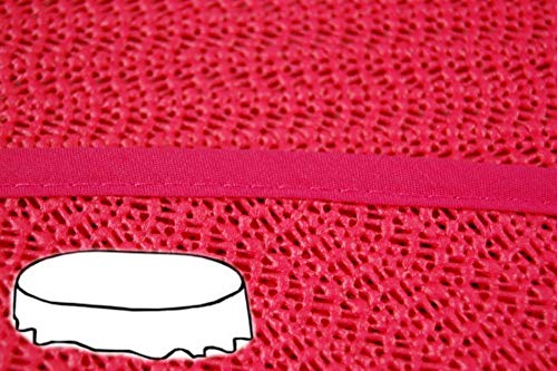 Generisch Gartendecke oval 160x220 cm Tischdecke mit Saum abwaschbar Gartentischdecke Balkon Terrasse wetterfest (Rot) von Generisch