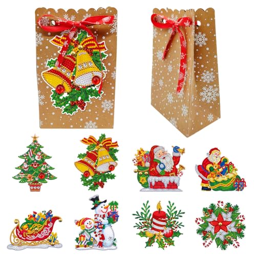 Generisch Geschenktüten Weihnachten mit 8 Diamond Painting Aufkleber,Papiertüten Süßigkeiten Snackbeutel Weihnachts Geschenkverpackung mit Schleife Schneeflocke Weihnachten Papiertüten Generisch Geschenktüten Weihnachten mit 8 Diamond Painting Aufkleber,Papiertüten Süßigkeiten Snackbeutel Weihnachts Geschenkverpackung mit Schleife Schneeflocke Weihnachten Papiertüten von Generisch