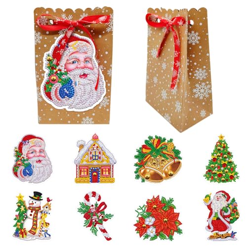 Generisch Geschenktüten Weihnachten mit 8 Diamond Painting Aufkleber,Papiertüten Süßigkeiten Snackbeutel Weihnachts Geschenkverpackung mit Schleife Schneeflocke Weihnachten Papiertüten Generisch Geschenktüten Weihnachten mit 8 Diamond Painting Aufkleber,Papiertüten Süßigkeiten Snackbeutel Weihnachts Geschenkverpackung mit Schleife Schneeflocke Weihnachten Papiertüten von Generisch