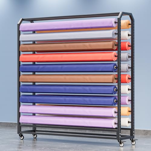 Generisch Großer Textilstoff-Präsentationswagen mit Verstellbarer Aufhängestange und bremsbaren Rädern, kommerzieller Organizer-Halter für Vinylrollen/Vinylfolie zum Farbwechseln im Auto/Fensterfolie Generisch Großer Textilstoff-Präsentationswagen mit Verstellbarer Aufhängestange und bremsbaren Rädern, kommerzieller Organizer-Halter für Vinylrollen/Vinylfolie zum Farbwechseln im Auto/Fensterfolie von Generisch