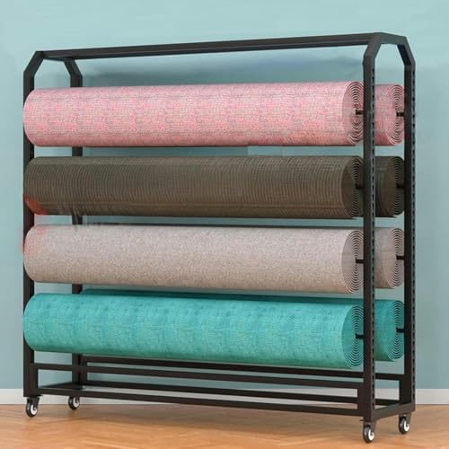 Generisch Großes Textil-Lagerregal für kommerzielle Stoffrollen, robuster Organizer-Halter aus Stahl für Tapeten, Autofensterfolien, Medien, Stoffspulen, Vinyl-Lagerwagen, mobiles Regal Generisch Großes Textil-Lagerregal für kommerzielle Stoffrollen, robuster Organizer-Halter aus Stahl für Tapeten, Autofensterfolien, Medien, Stoffspulen, Vinyl-Lagerwagen, mobiles Regal von Generisch